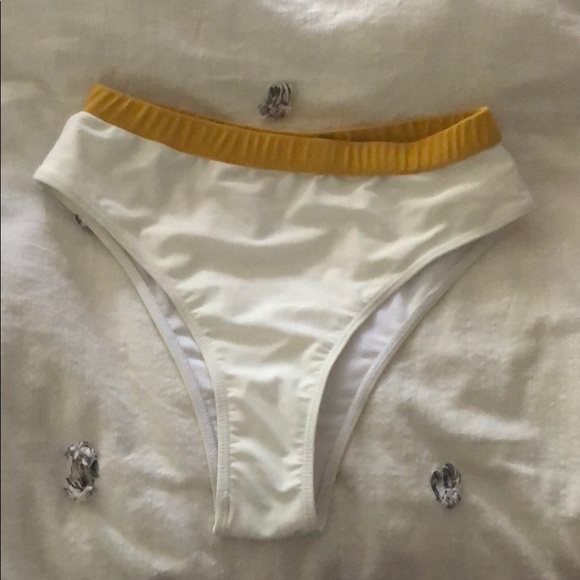 Other - White bathing suit bottoms with gold band